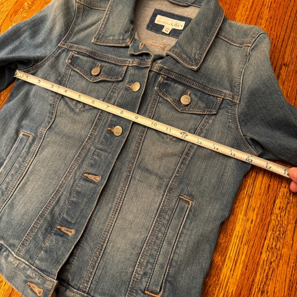 Ann Taylor Loft distressed jean jacket, size extra small - Picture 10 of 12